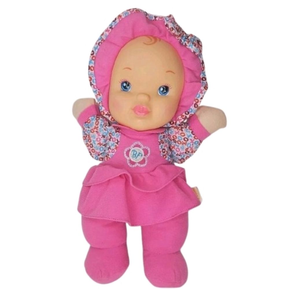 🎁 Vintage Baby's First Giggles 12" Soft Plush Doll Pink Outfit Sound Box Works